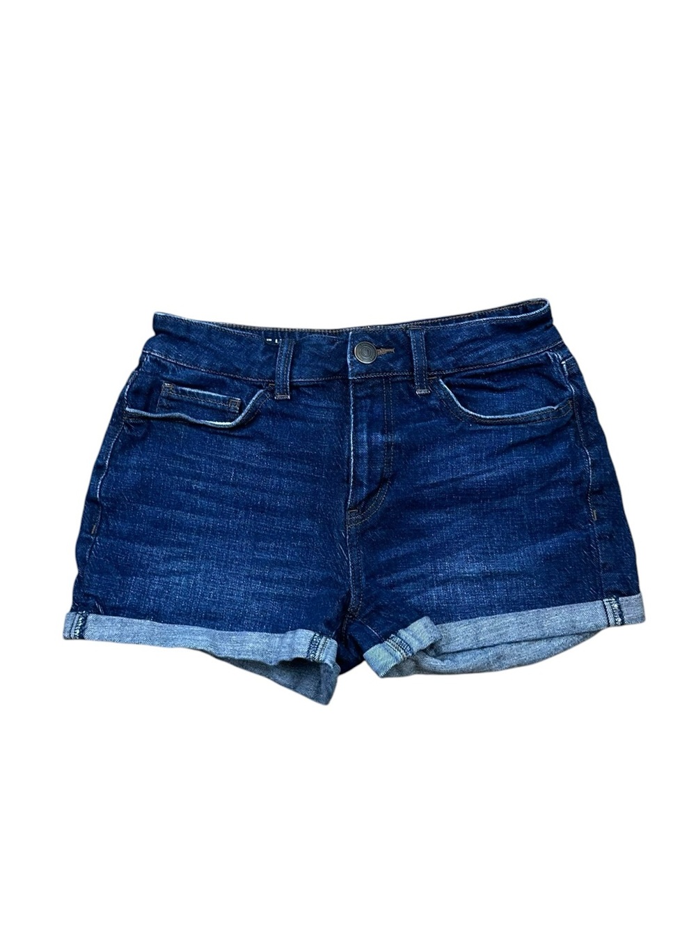 SO Vintage High Rise Shortie Jean Shorts Dark Blue Size 7